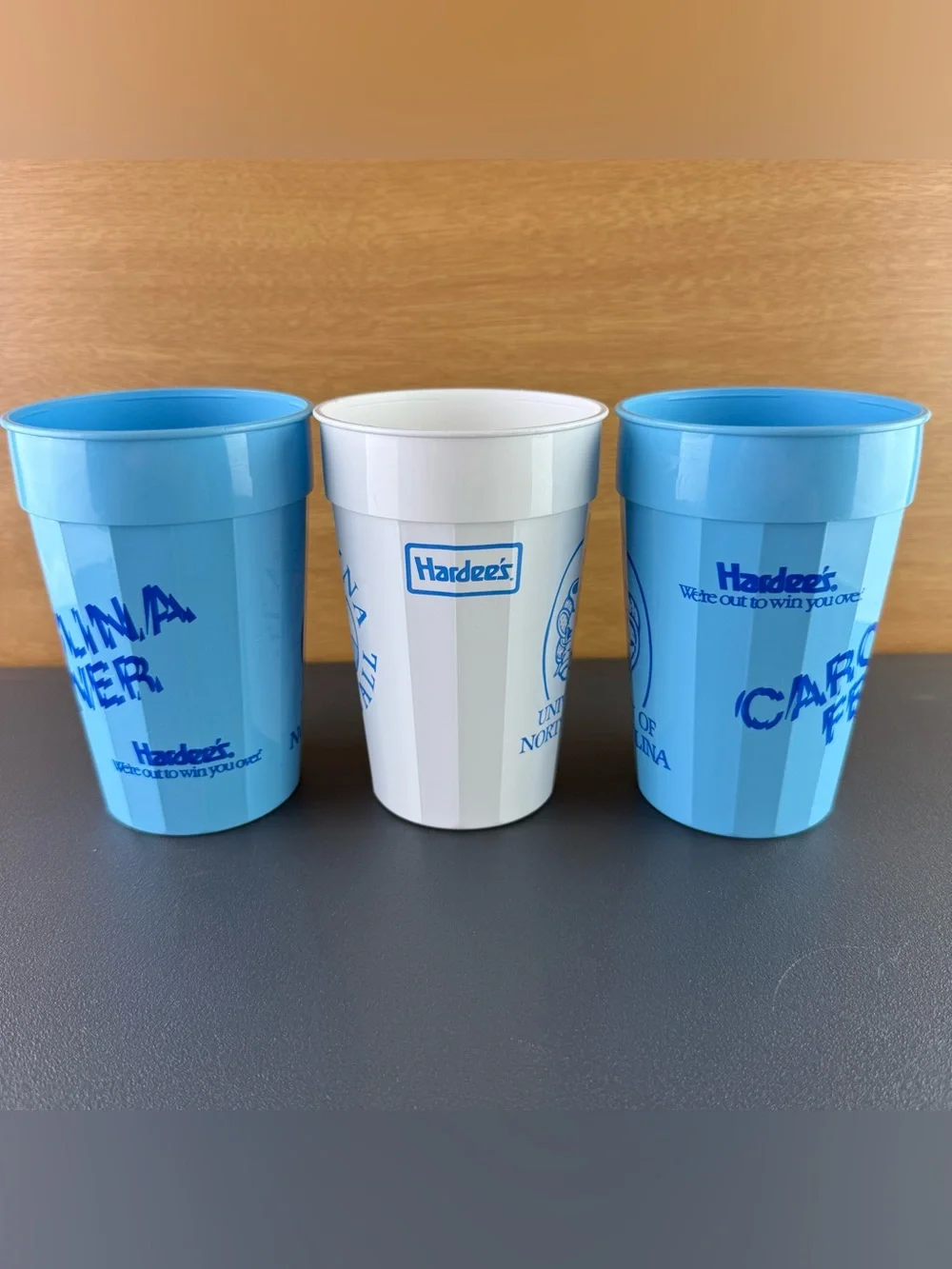 VTG 80s North Carolina Tar Heels UNC Basketball Lot of 3 Plastic Stadium Cups
